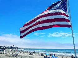 beach with flag